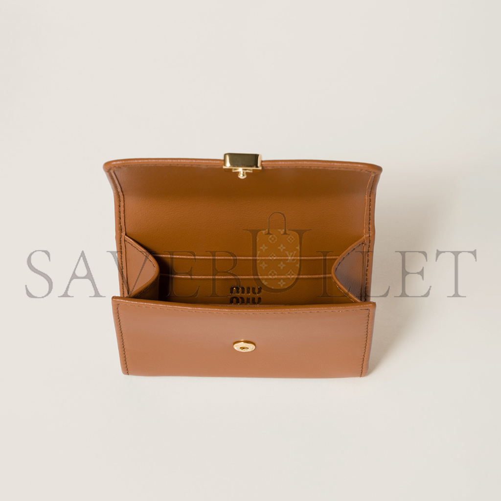 MIU MIU LEATHER CARD HOLDER WITH LOGO 5MC104 (10.2*8.5*2cm) MIU MIU LEATHER CARD HOLDER WITH LOGO 5MC104 (10.2*8.5*2cm)